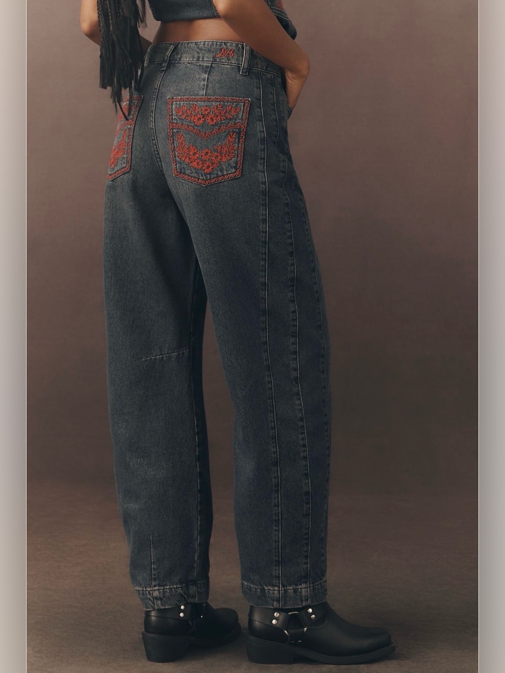 Damson madder nerve high rise straight leg jeansg